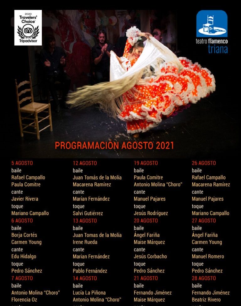 Programación Agosto 2021 Teatro Flamenco Triana